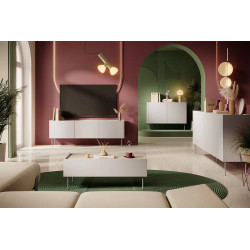 Komoda Desin 220cm z 2 szufladami Meble Bogart kaszmir/dąb Komoda Desin 220cm z 2 szufladami Meble Bogart kaszmir/dąb