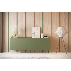 Komoda Desin 220cm z 2 szufladami Meble Bogart oliwka/dąb nagano