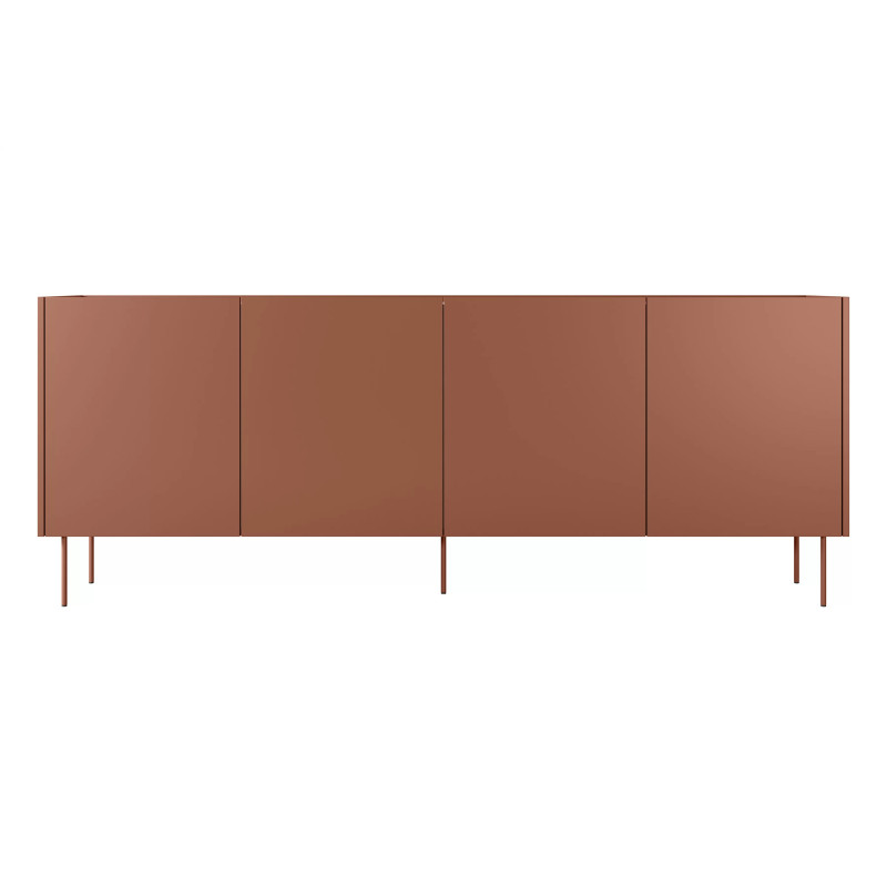 Komoda Desin 220cm z 2 szufladami Meble Bogart ceramic red/dąb