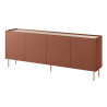 Komoda Desin 220cm z 2 szufladami Meble Bogart ceramic red/dąb nagano