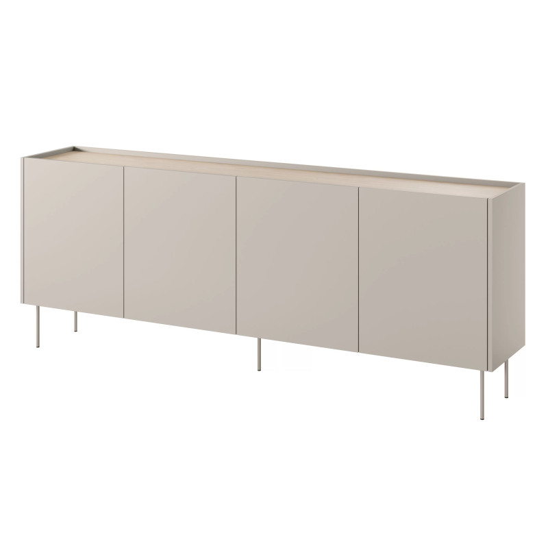 Komoda Desin 220cm z 4 szufladami Meble Bogart kaszmir/dąb