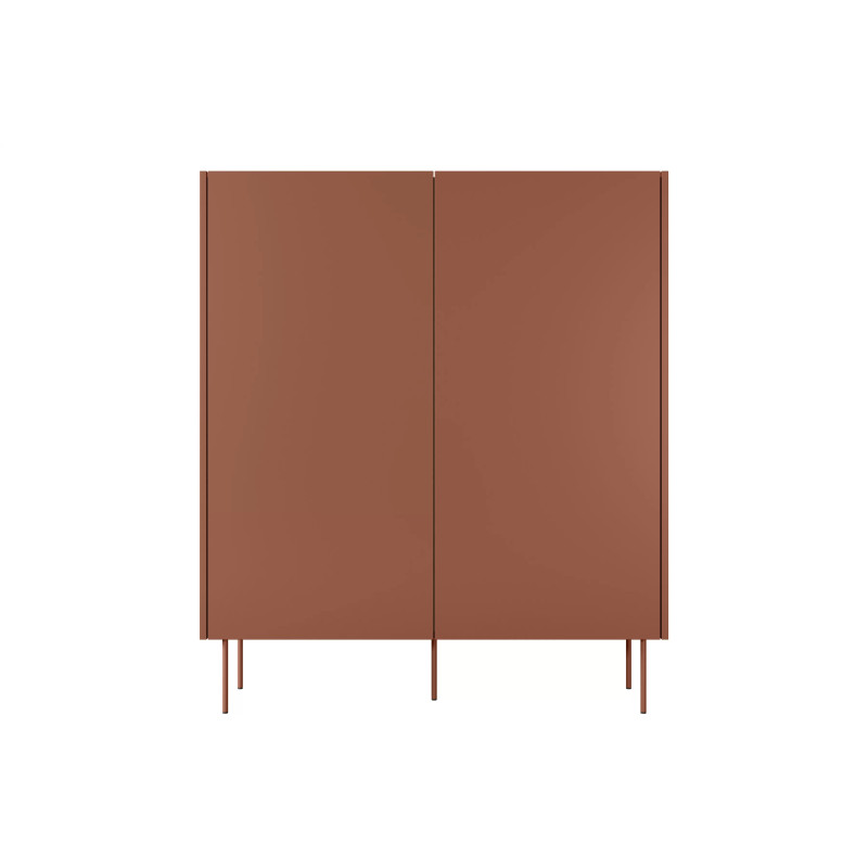 Komoda wysoka Desin z szufladami Meble Bogart ceramic red/dąb