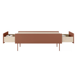 Stolik kawowy Desin Meble Bogart ceramic red/dąb nagano