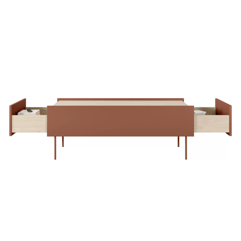 Stolik kawowy Desin Meble Bogart ceramic red/dąb nagano