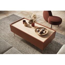 Stolik kawowy Desin Meble Bogart ceramic red/dąb nagano