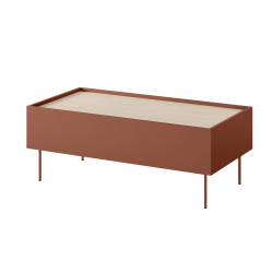 Stolik kawowy Desin Meble Bogart ceramic red/dąb nagano