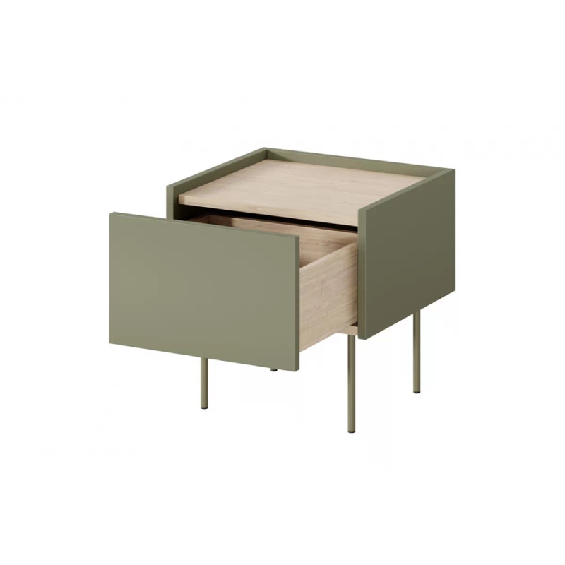 Szafka nocna Desin Meble Bogart oliwka/dąb nagano