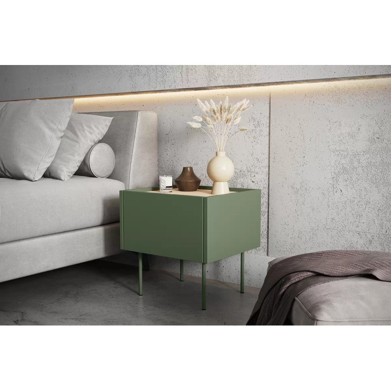 Szafka nocna Desin Meble Bogart oliwka/dąb nagano