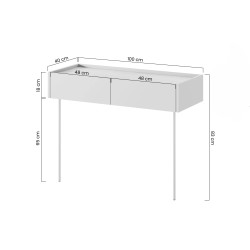Toaletka Desin Meble Bogart ceramic red/dąb nagano
