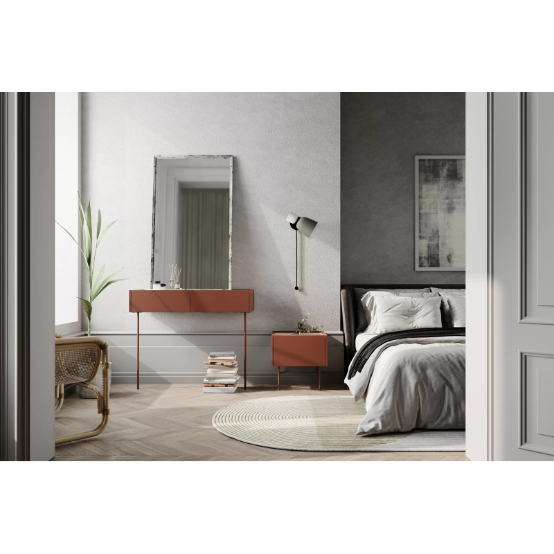 Toaletka Desin Meble Bogart ceramic red/dąb nagano