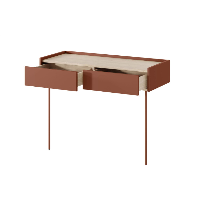 Toaletka Desin Meble Bogart ceramic red/dąb nagano