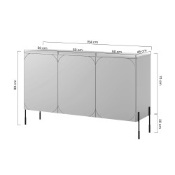 Trzydrzwiowa komoda 150 Sonatia Meble Bogart burgund