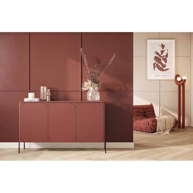 Trzydrzwiowa komoda 150 Sonatia Meble Bogart burgund