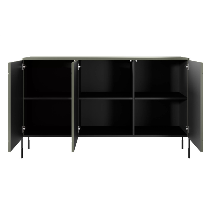 Trzydrzwiowa komoda 150 Sonatia Meble Bogart oliwka