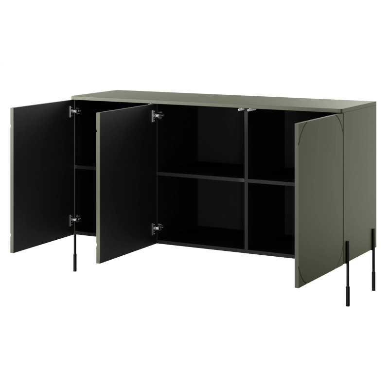 Trzydrzwiowa komoda 150 Sonatia Meble Bogart oliwka