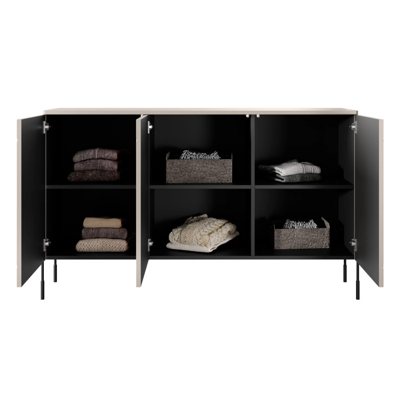 Trzydrzwiowa komoda 150 Sonatia Meble Bogart kaszmir