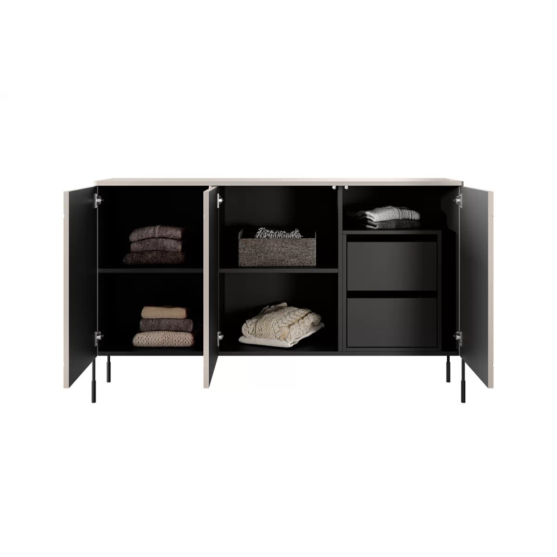 Trzydrzwiowa komoda z 2 szufladami 150 Sonatia Meble Bogart