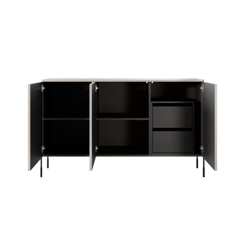 Trzydrzwiowa komoda z 2 szufladami 150 Sonatia Meble Bogart