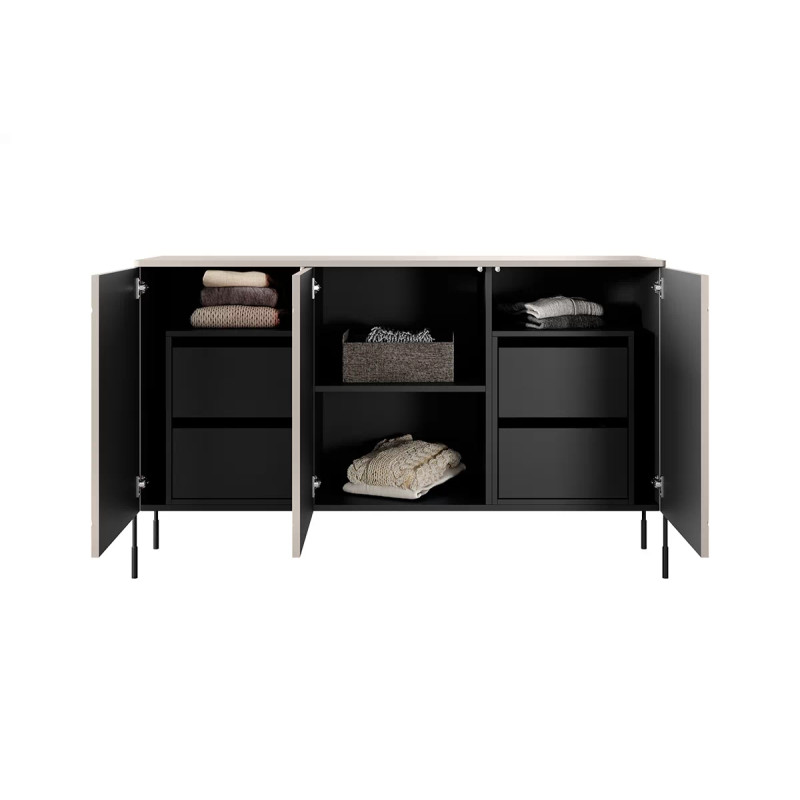 Trzydrzwiowa komoda z 4 szufladami 150 Sonatia Meble Bogart