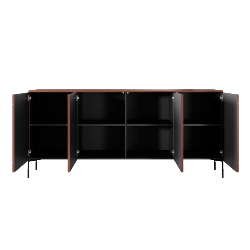 Czterodrzwiowa komoda 200 Sonatia Meble Bogart burgund