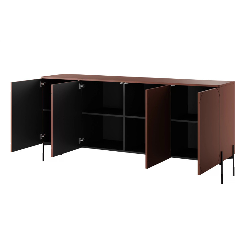 Czterodrzwiowa komoda 200 Sonatia Meble Bogart burgund