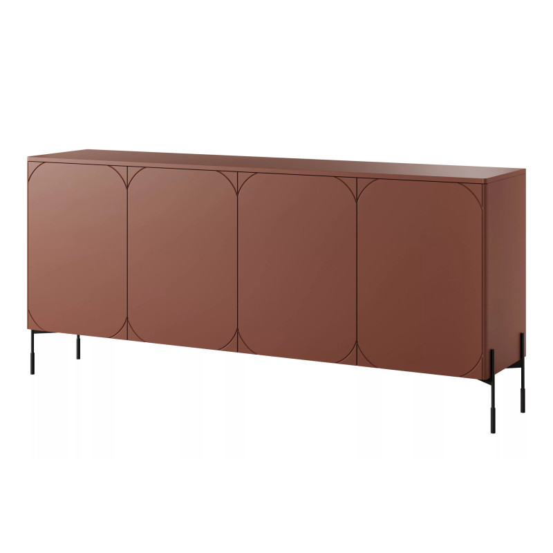 Czterodrzwiowa komoda 200 Sonatia Meble Bogart burgund