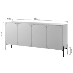 Czterodrzwiowa komoda 200 Sonatia Meble Bogart oliwka