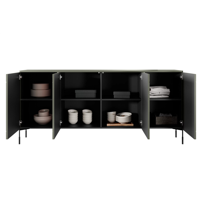 Czterodrzwiowa komoda 200 Sonatia Meble Bogart oliwka