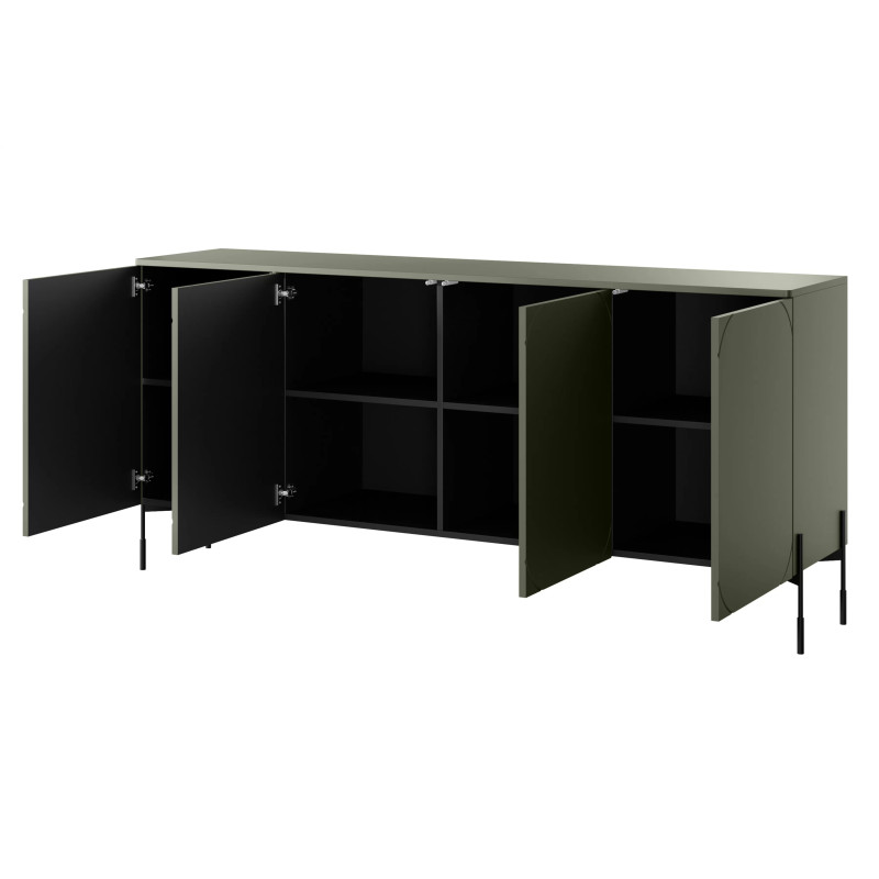 Czterodrzwiowa komoda 200 Sonatia Meble Bogart oliwka