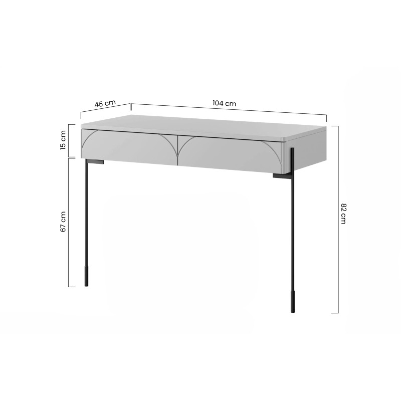 Toaletka z dwoma szufladami Sonatia Meble Bogart burgund