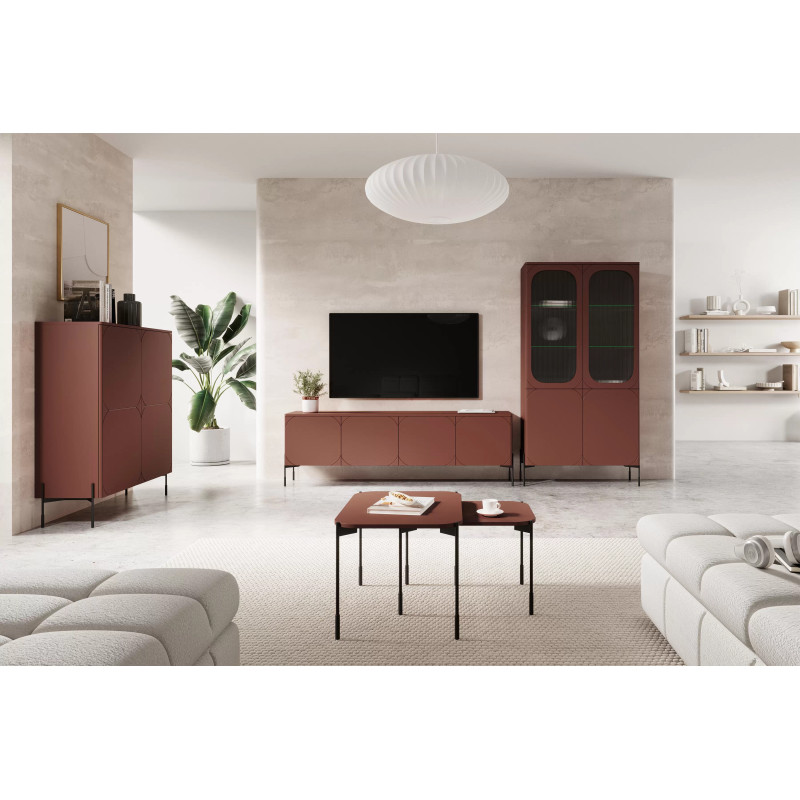 Kredens 120 z dwoma szufladami Sonatia Meble Bogart burgund