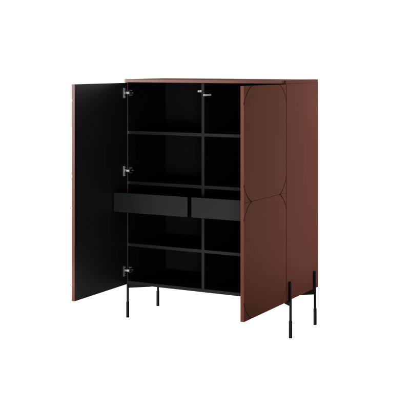 Kredens 120 z dwoma szufladami Sonatia Meble Bogart burgund