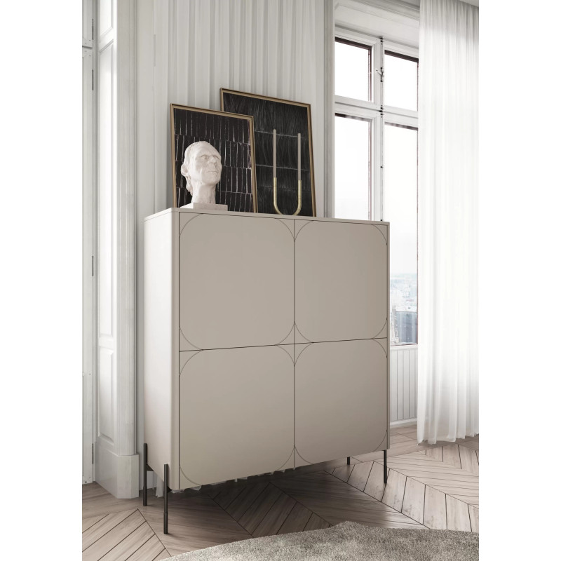 Kredens 120 z dwoma szufladami Sonatia Meble Bogart kaszmir