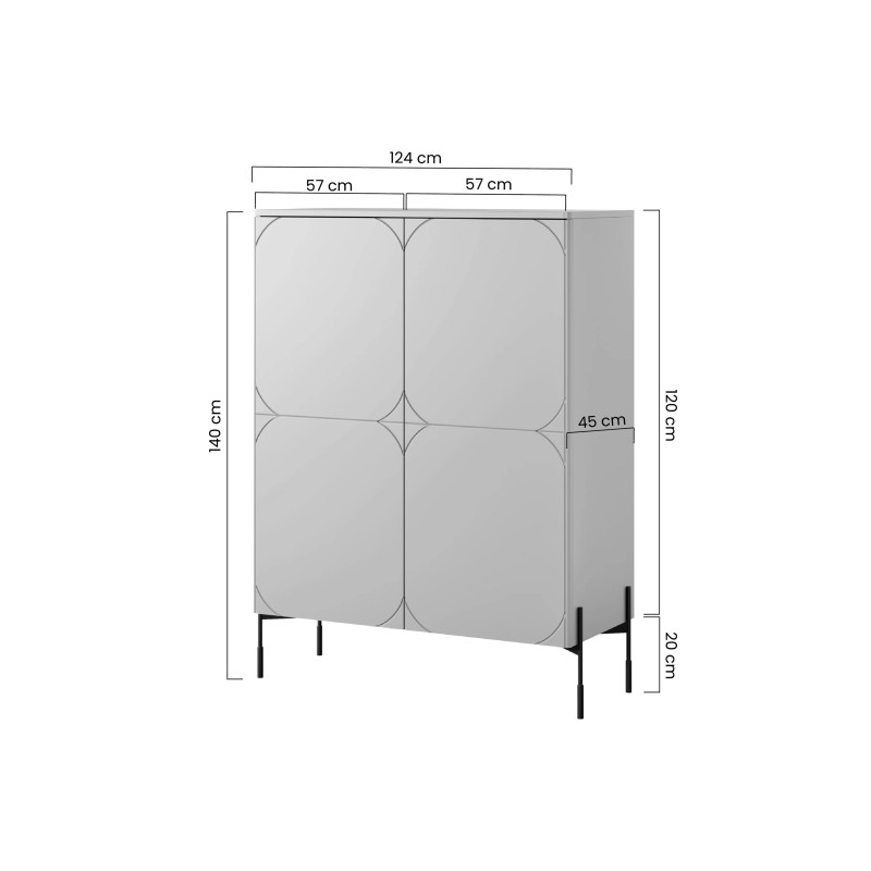 Kredens 120 z dwoma szufladami Sonatia Meble Bogart oliwka