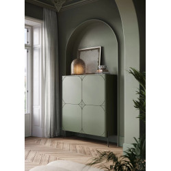 Kredens 120 z dwoma szufladami Sonatia Meble Bogart oliwka