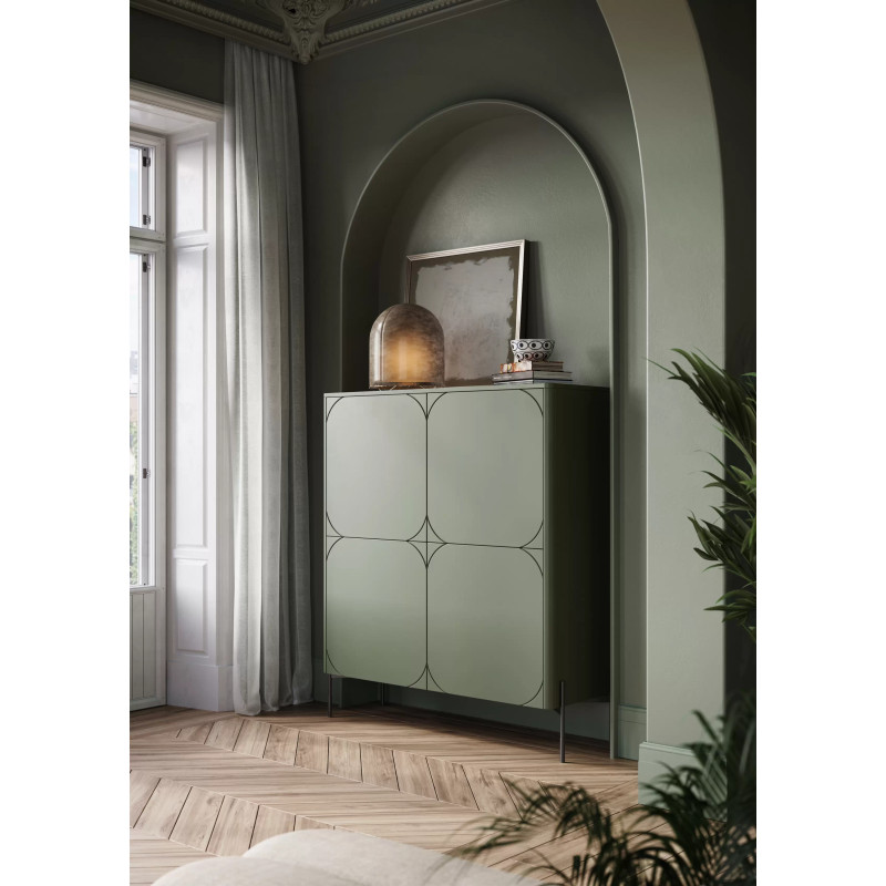 Kredens 120 z dwoma szufladami Sonatia Meble Bogart oliwka