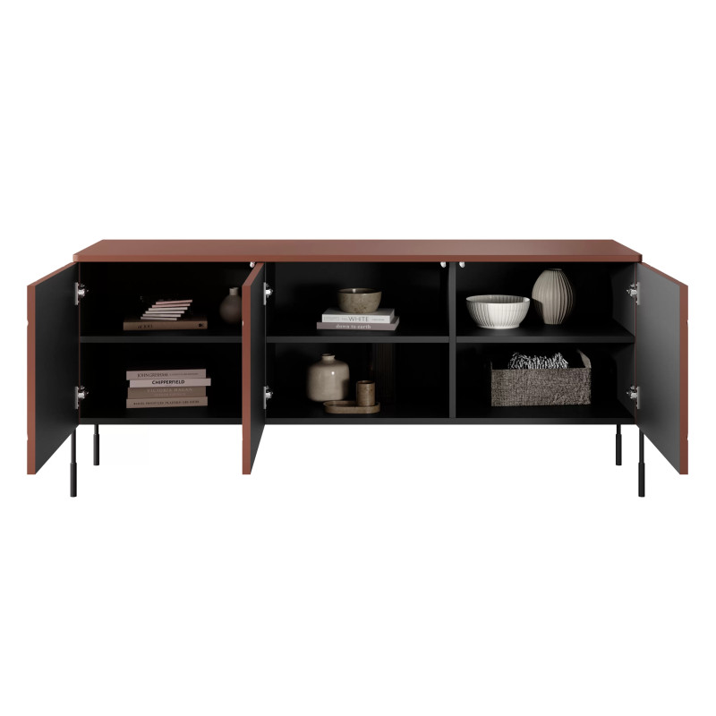 Trzydrzwiowa szafka RTV 150 Sonatia Meble Bogart burgund