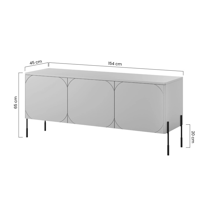 Trzydrzwiowa szafka RTV 150 Sonatia Meble Bogart kaszmir