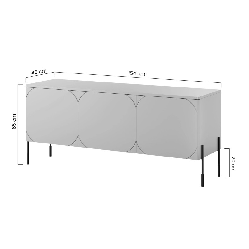 Trzydrzwiowa szafka RTV z szufladą 150 Sonatia Meble Bogart