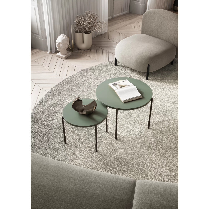 Okrągły stolik kawowy 45cm Sonatia Meble Bogart oliwka