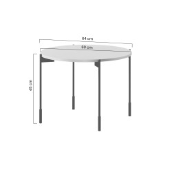Okrągły stolik kawowy 60cm Sonatia Meble Bogart kaszmir Okrągły stolik kawowy 60cm Sonatia Meble Bogart kaszmir