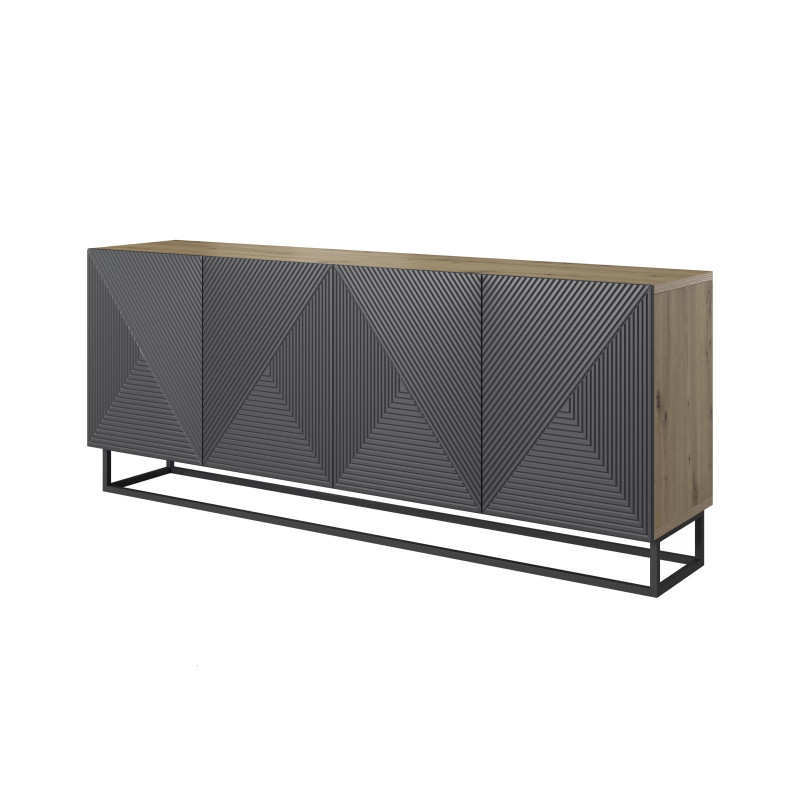 Komoda 200 na metalowym stelażu Kolekcja Asha Meble Bogart dąb