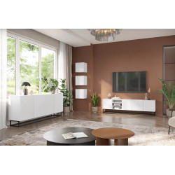 Komoda 200 na metalowym stelażu Kolekcja Asha Meble Bogart biała