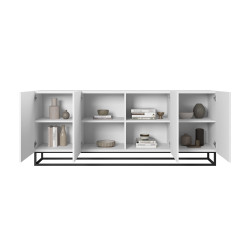 Komoda 200 na metalowym stelażu Kolekcja Asha Meble Bogart biała