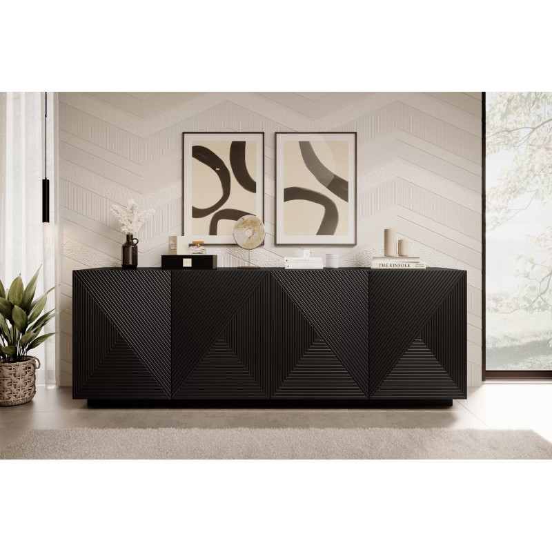 Komoda 200 Kolekcja Asha Meble Bogart czarna