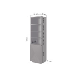 Regał z ryflowanym frontem Kolekcja Asha Meble Bogart dąb Regał z ryflowanym frontem Kolekcja Asha Meble Bogart dąb