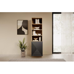 Regał z ryflowanym frontem Kolekcja Asha Meble Bogart dąb Regał z ryflowanym frontem Kolekcja Asha Meble Bogart dąb