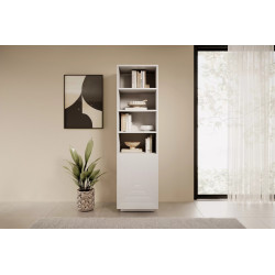 Regał z ryflowanym frontem Kolekcja Asha Meble Bogart biały Regał z ryflowanym frontem Kolekcja Asha Meble Bogart biały