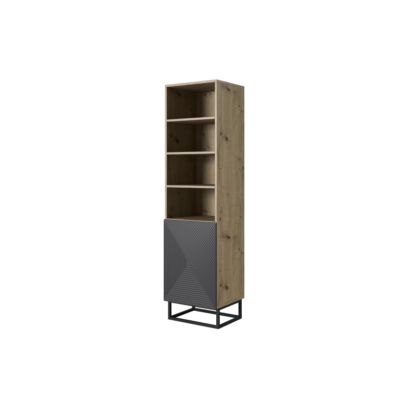 Regał z ryflowanym frontem na metalowym stelażu Kolekcja Asha Regał z ryflowanym frontem na metalowym stelażu Kolekcja Asha