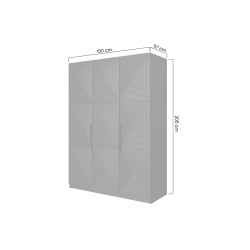 Szafa 150 z ryflowanym frontem Kolekcja Asha Meble Bogart biała
